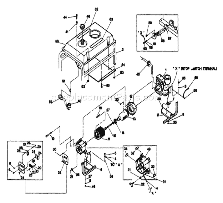Page B Diagram and Parts List for 9830-1 G-Force Briggs and Stratton Generator